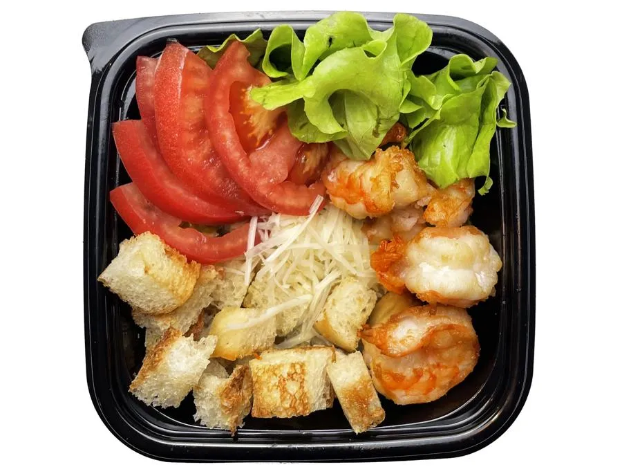 Салат цезарь с креветкой